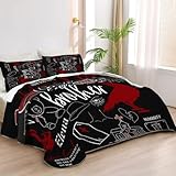 Allenjoy King Size Vampire Quilt Bedspreads Mystic Bed Set Bedding Coverlet Fabric Washable with 2 Pillowcases SC00154-007