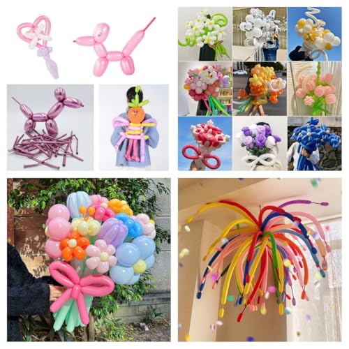 KAIQIZON 228 pcs Balloon Arch Kit with Glue Got Ribbon Stand Strip, Assorted Rainbow Latex Metallic Clear Confetti Long Animal Rocket Balloon for Birthday Graduation Party Wedding Decorations — view 6