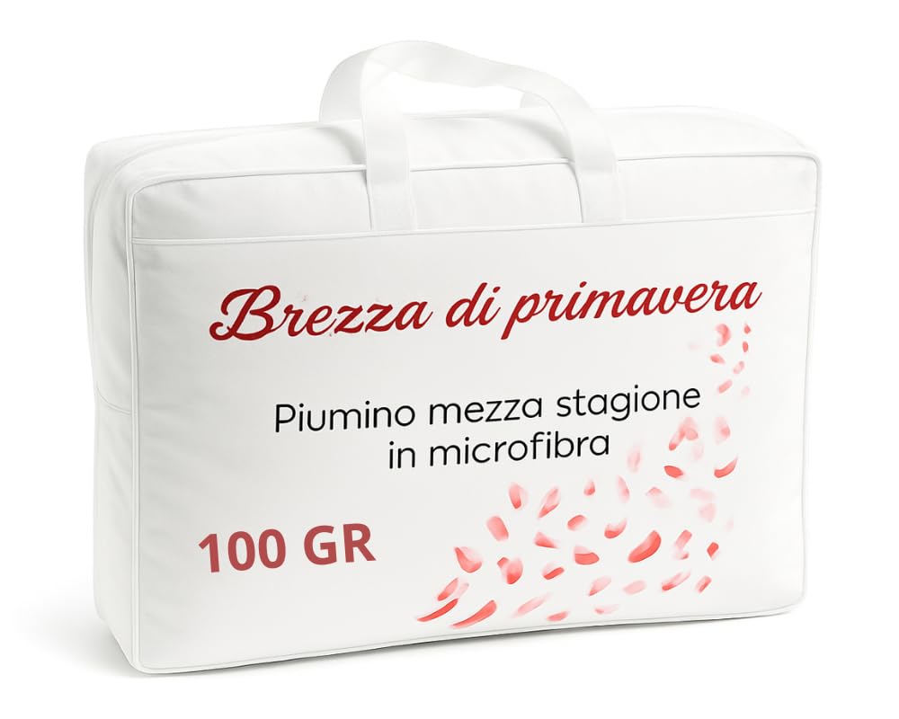 Tata Home Piumino Estivo Primaverile Singolo in Morbida Microfibra di Poliestere Piumone Letto Leggero Coperta Trapunta Sottile Colore Bianco Misura 155x200 cm Mod. Brezza