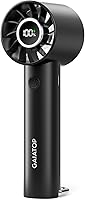 GAIATOP Portable Mini Handheld Fan: 3 Speeds, LED Display, Flashlight, 1800mAh USB Rechargeable Battery, Lightweight for Travel & Outdoor Black