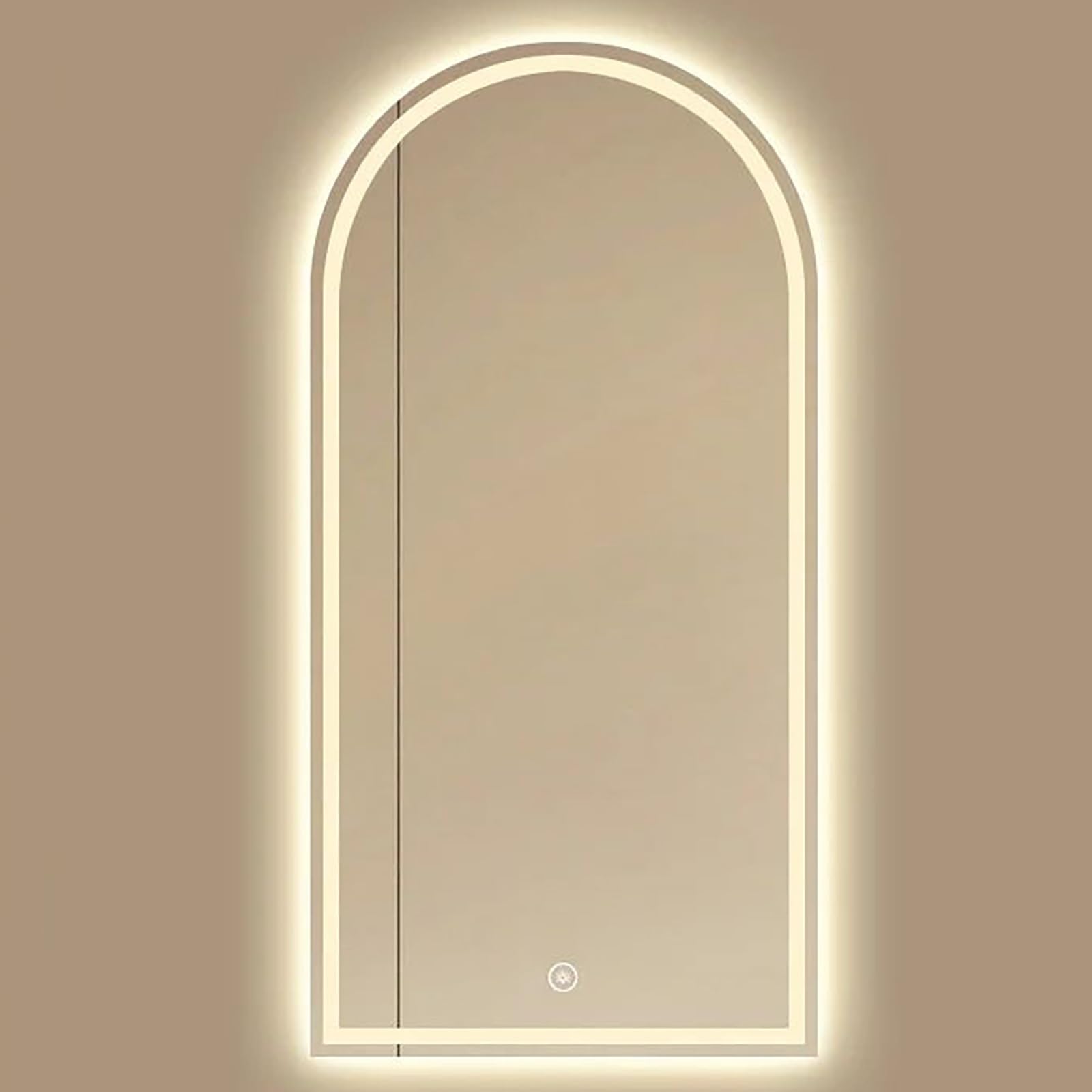 FGXHHS 40x70cm, Arched LED Makeup Mirror, Wall Mounted Vanity 3 Color Lighting Modes (Natural/Warm/Cool), Dimmable Illuminated Mirror for Living Room, Bedroom, Bathroom, Entryway