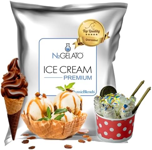 AussieBlends Premium Ice Cream Mix For Soft Serve, Rolled Ice Cream, Gelato, Liquid Nitrogen, 1-Pack, Imported