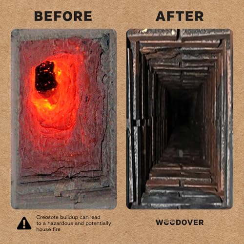 Chimney Cleaning Logs for Fireplace, Creosote Logs for Fireplace Cleaning, Creosote Remover, Soot Clean Fire Logs for Indoor Fireplace, Fireplace Cleaner Creosote Sweeping Log for Fireplace, Pack of 6