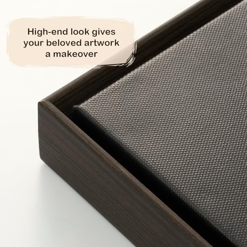Image of Floater Frame for 10x10 Canvas Paintings,0.9 inch Deep,Walnut Woodgrain