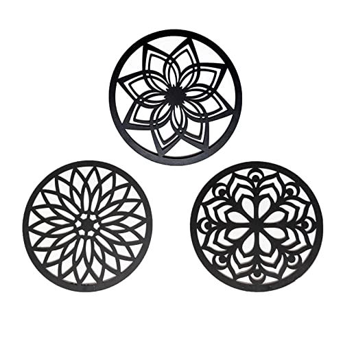 Eyonglion Mandala Metal Wall Decor,Geometric Flower Wall Art Set Of 3, Boho Farmhouse Wall Art For Living Room #TOP30