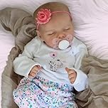 JIZHI Reborn dolls - 17-Inch Handmade Realistic Baby Dolls Soft Cloth Body with Toy Accessories, Reborn Baby Dolls Like a Lifelike Baby(Sleeping baby)