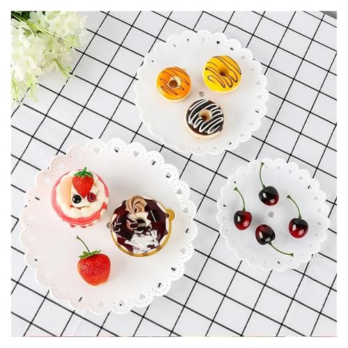 Bandejas para Comida,Soporte de Tres Niveles Servir postres,Frutas,Bodas,Fiestas,Eventos,exhibición Elegante Pasteles,bocadillos y golosinas.