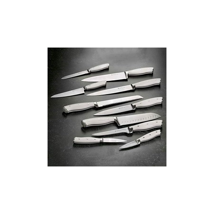 Henckels Forged Accent 20 Piece Self Sharpening Knife Block Set with Off-White Handles