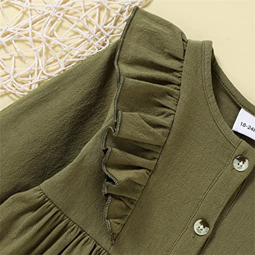 Vestido infantil bebê meninas manga longa com babados bonito cardigã liso vestido de princesa infant