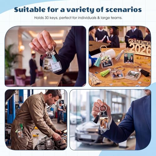 Image of Yaomiao Acrylic Photo Keychain with Tassel Clear Blank Custom Keychain Frame Holder Insert Picture Keyring Making Kit