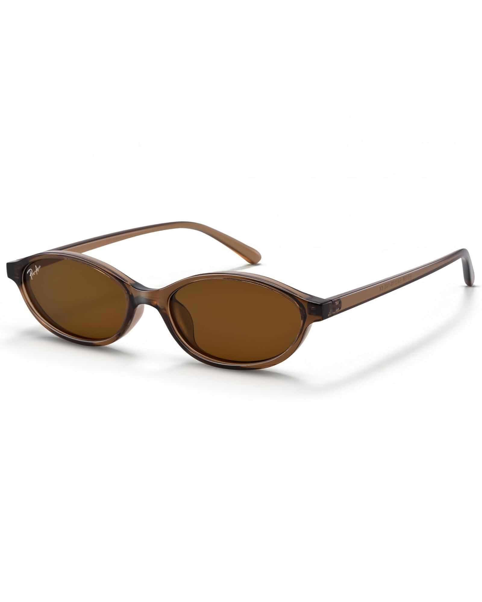 Pro Acme Polarized Oval Cat Eye Sunglasses 90s Y2K Narrow Retro 100% UV400 Protection,Daily Wear,All-Day Comfort Wear,Weighty Feel