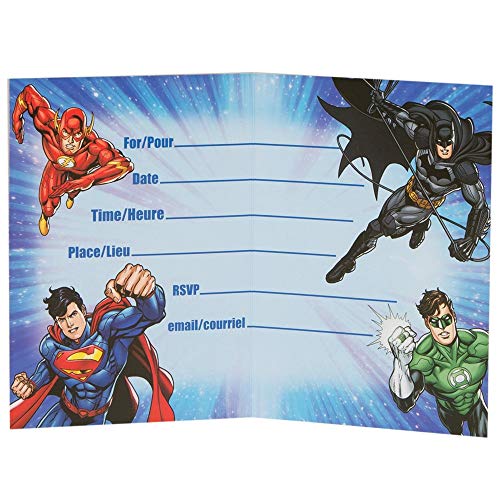 Unique Party 49974 - Uitnodigingen van de Justice League, Pack van 8 - Image 3