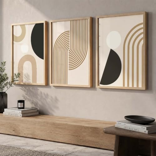 Image of kotart Aesthetic Boho Art Home Decoration Painting | Paintings With Frame For Living Room Bed Room Hotel Wall Decor Digital Reprint Set of 3