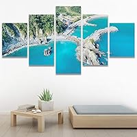SIGNWIN 5 Panel Canvas Wall Art Modern Art Aerial Expressive Global Landscape Mountain Multicolor Photography for Home Decorations Ready to Hang - 60