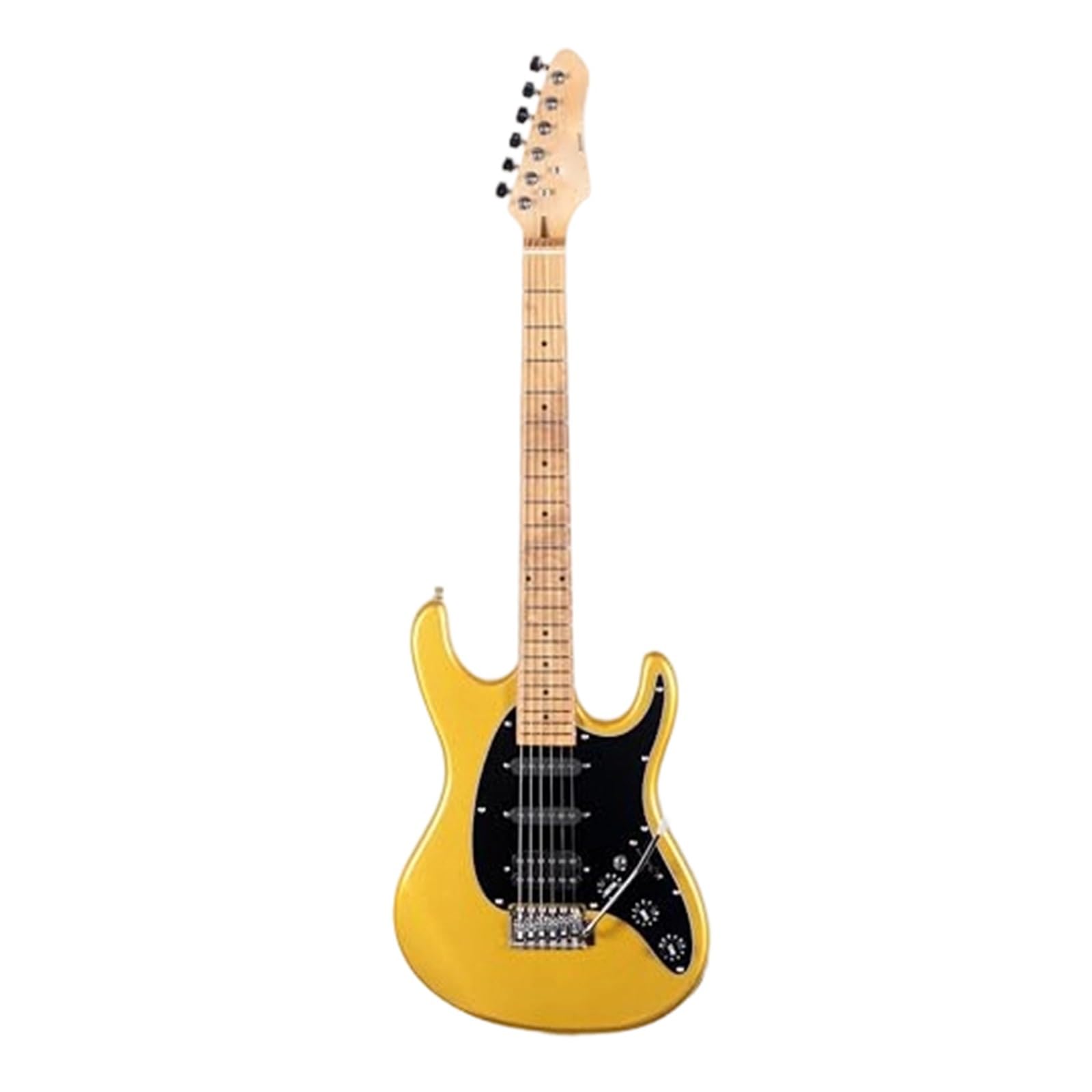 Guitare électrique jaune à pont moderne réglable et configuration de micros SSH - 8