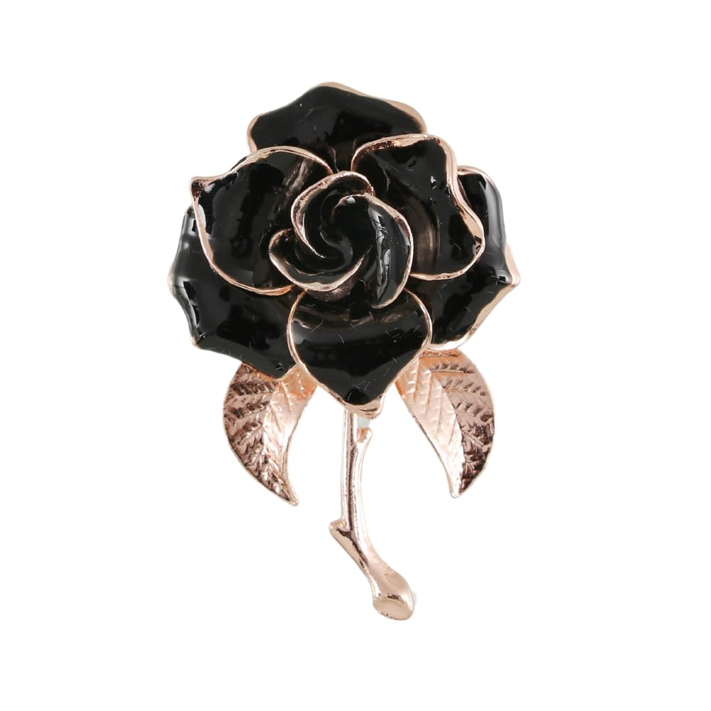 University Trendz Black Rose Flower Valentines Day Brooch Pin for Women & Girls (B0CNH7SCBN) Amazon Price History, Amazon Price Tracker