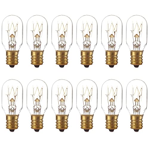 Himalayan Salt Lamp Bulbs, 25 Watt Original Replacement Long Lasting Incandescent Candelabra Light Bulbs E12 Socket, Pack Of 12 #TOP1