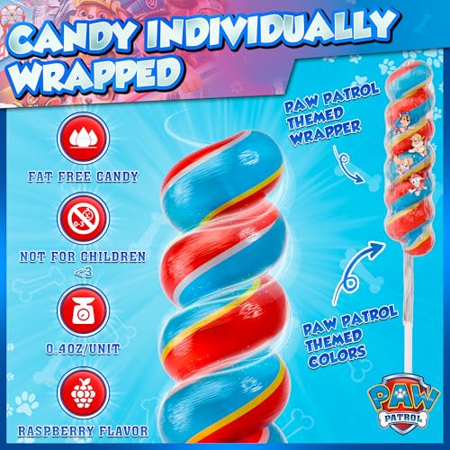 Image of Paw Patrol Lollipops Swirl 20pk- Paw Patrol Candy