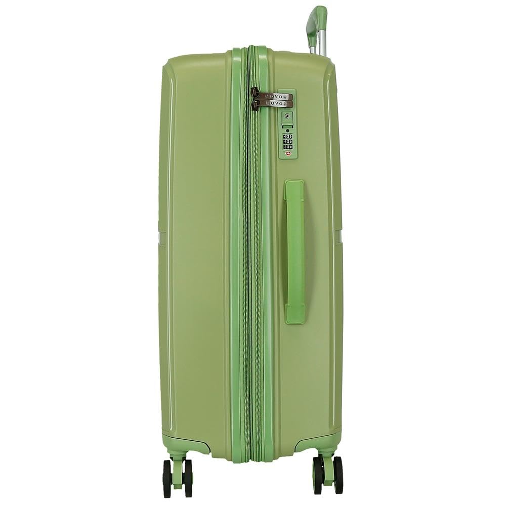 Movom Noon Duża walizka Zielony 51x76x33 cm Twardy 4,58 kg Polipropylen TSA 4,58 kg 109LExtensible, Zielony, Talla única, Duża walizka