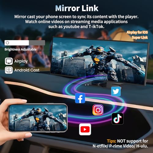 11.5-Inch Wireless Apple CarPlay & Android Auto Screen with 4K Dash Cam and 1080P Backup Camera - Image 6