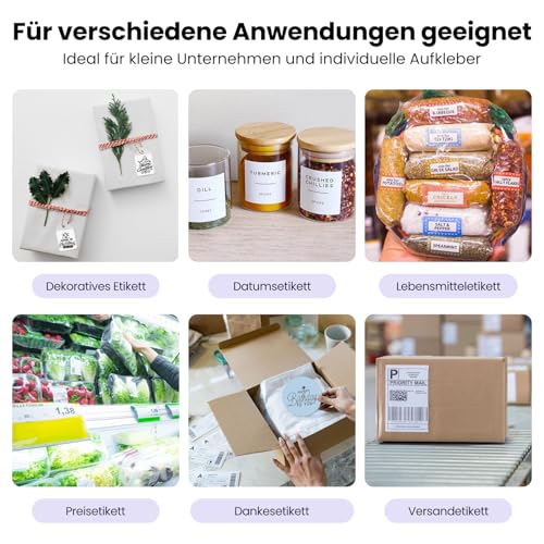 Abelmark DHL Etikettendrucker Bluetooth, Label Printer 4x6 Thermodrucker, Versandetiketten Drucker für Amazon, Etsy, Shopify, Ettikettendrucķer für DHL, kompatibel mit iOS, Android, Windows, Mac