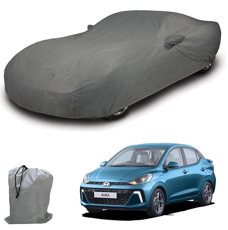 Image of ARCUATE Triple Layer Custom fit Car Body Cover for Hyundai Aura |Top Layer Dustrproof | Middle Layer Waterproof | Bottom Layer Scratch Protection | Outdoor Indoor Fabric