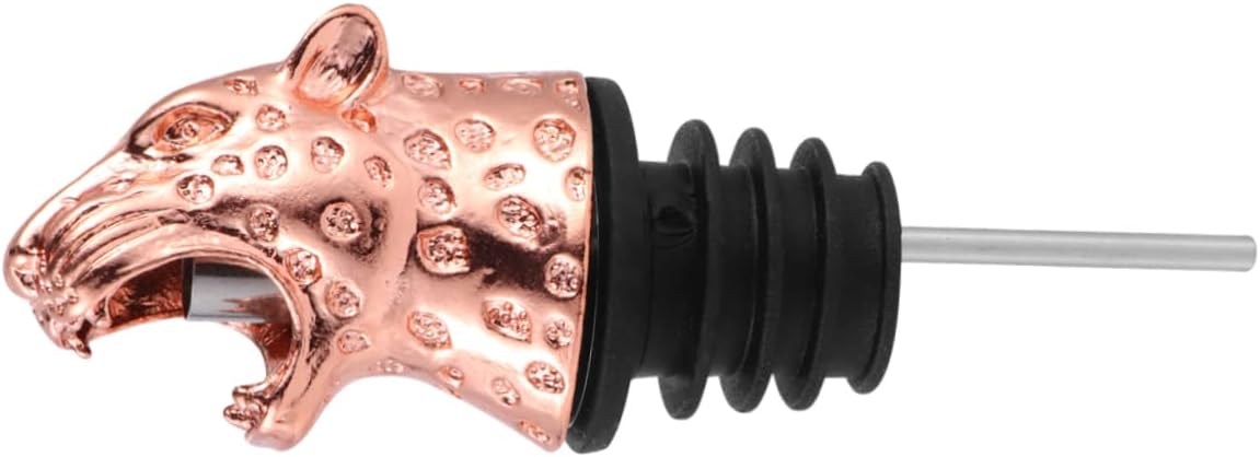 Alloy Leopard Head Shaped Wine Pourer Stopper for Wine Bottles Party Accessory Leakproof