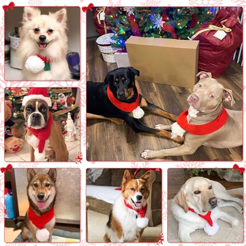 Naler Hunde Weihnachten Schal Weihnachtskostüm Hundekleidung Haustier Weihnachtsschal Weihnachts-Schal Rot Hundekostüm groß XL