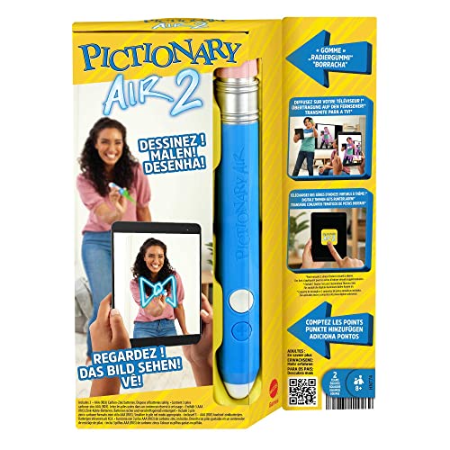 Pictionary Mattel Games Pictionary Air, ve lo que dibujas en pantalla, juego de mesa familiar +7 años (Mattel HNT74)