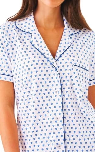 Image of Womens Pajamas Set Shorts Button Down 2 Piece Monkey Bunny Y2k Roller Dupes Rabbit Preppy Lounge Pjs Comfy Sleep Wear