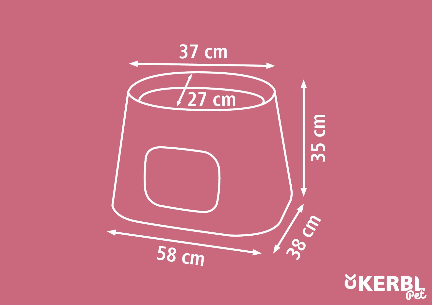 Kerbl Pet Katzenhöhle Bianca mit Liegekissen | Taupe/Weiß/Grau, 58 × 38 × 35 cm, robustes Polypropylen, Stecksystem, rutschfeste Füße und Liegekissen