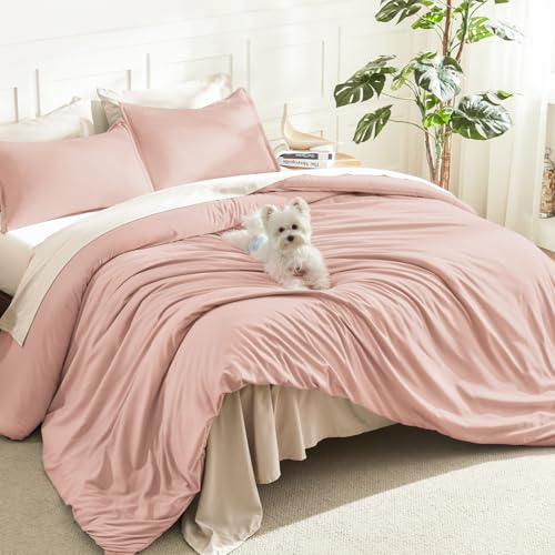 Litanika Pink Queen Size Comforter Set, 3 Pieces Blush...