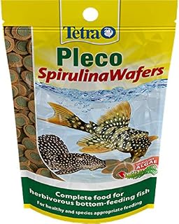 Tetra Pleco Fish Food Spirulina Wafers 42g, 100% Vegetable Premium Fish Food for Bottom Feeding Fish