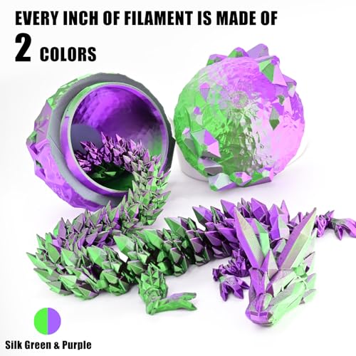 Image of OVV3D PLA Filament 1.75mm, 3D Printer Filament Silk PLA Dual Color PLA Filament, Purple Green PLA Filament, Color Change Every Inch Filament 3D Printer Filament + /-0.02mm, 1kg /2.2lb
