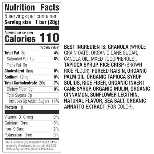 Image of Annie's Chewy Granola Bars, Oatmeal Cookie, Gluten Free, 5 ct, 4.9 oz.