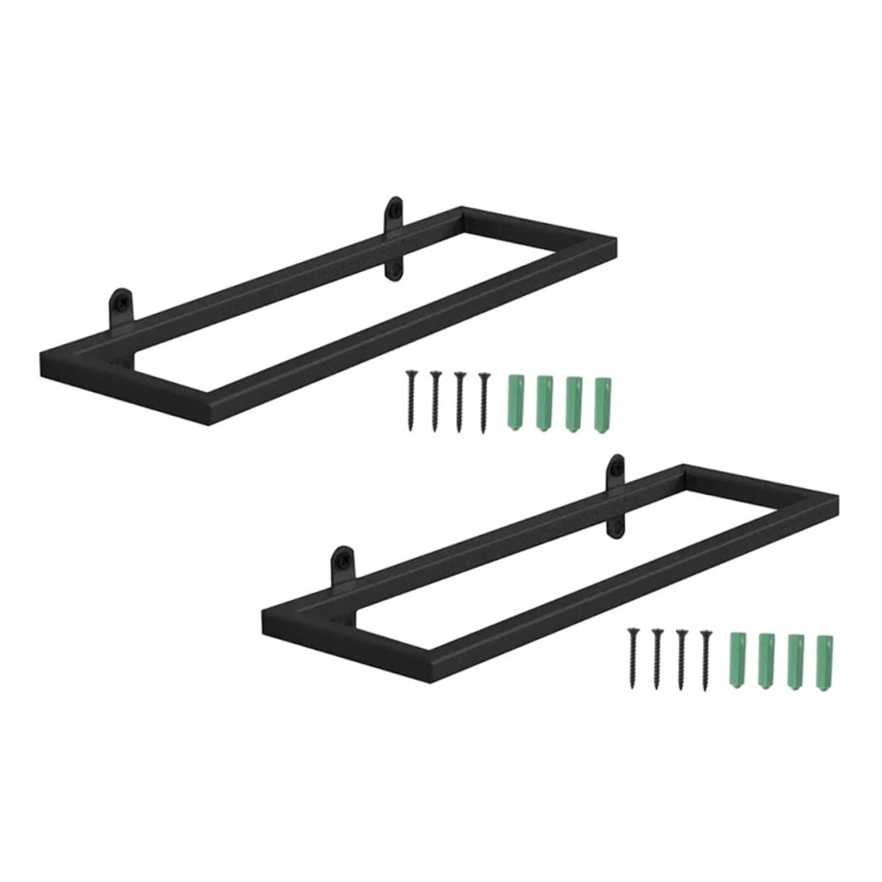 Cabilock 2Pcs Wall Mounted Wine Rack Stylish Home Wine Shelf for Space Saving Display of Bottles Black