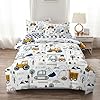 Leaflin 5-Pcs Construction Full Size Boys Bedding Set, Kids Comforter Set for Teens w/Sheets and Pillowcase, Soft Cartoon Tractor Cars Bed in a Bag Sets #2