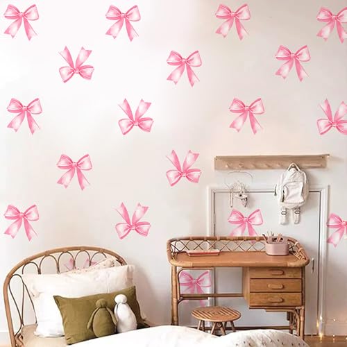 Vinilos Decorativos Rosa con Moños para Pared miniatura 3