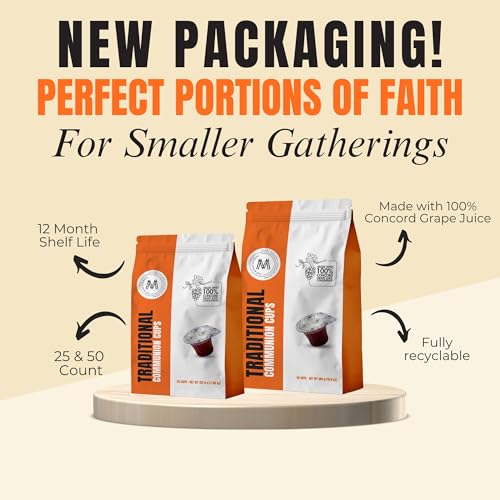 Image of Travel Pack - The Miracle Meal Pre-Filled Traditional Communion Cup - Bag of 25 with Wafer and 100% Concord Grape Juice