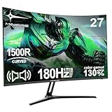 Minifire 27 Zoll Curved Gaming Monitor | 1500R Krümmung, 180Hz 1ms, 130% sRGB FHD 1080P, Lautsprecher, Eye Care, HDMI/DP, VESA Kompatibel（MFG27C1）