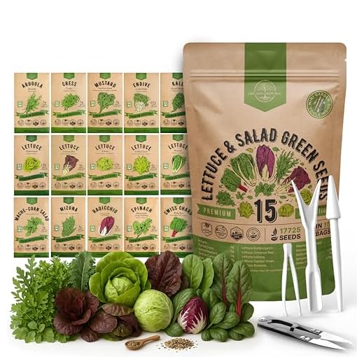 15 Lettuce & Salad Greens Seeds Variety Pack 7500+ Non-GMO Heirloom Lettuce Seeds for Planting Indoors & Outdoors Garden, Hydroponics, Aerogarden - Arugula, Kale, Spinach, Swiss Chard, Lettuce & More