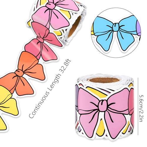Image of Whaline 32.8ft Colorful Bow Bulletin Board Border Bright Color Bow Tie Die-Cut Border Trim for Home Office Classroom Chalkboard Decoration