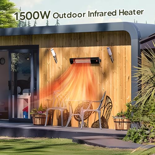 Sundate Wall-Mounted Electric Heater, Outdoor Heater For 1500W, 1S Heating Carbon Fiber Tube Wall Heater, Ip65 Waterproof Patio Heater thumb #3