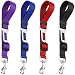 4 Pack Adjustable Pet Dog Cat Seat Belt, YuCool Safety Leads Vehicle Car Harness Seat Tether,Nylon Fabric- Black,Blue, Red, Purple