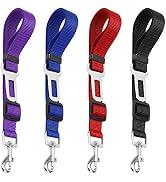 YuCool Dog Seat Belt,4 Piece Set Dog Car Adjustable Seatbelts for Vehicle Nylon Pet Safety Heavy ...