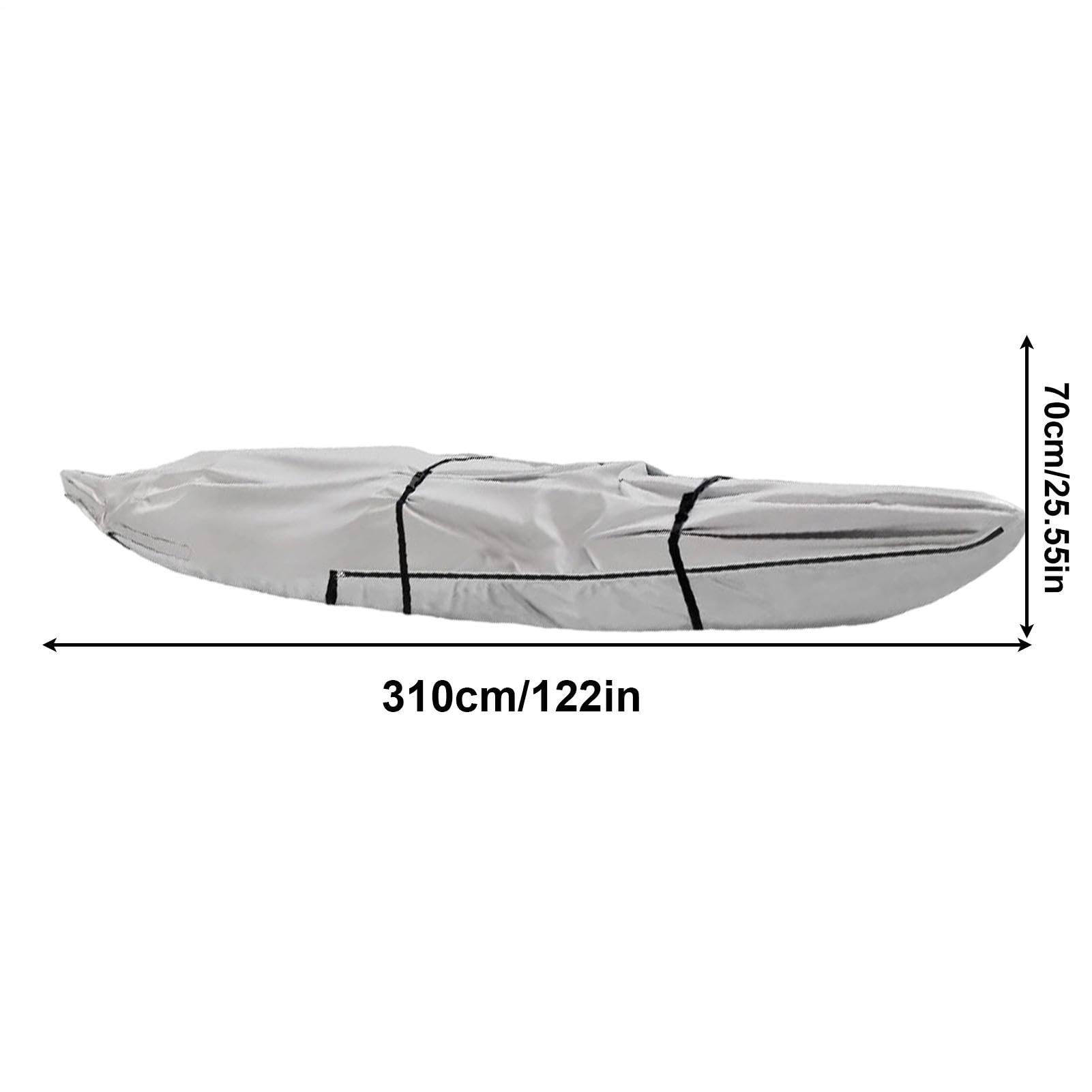 Telo di copertura impermeabile per kayak con chiusura lampo – 420D Oxford protezione UV per esterni, trailerbar canoa copertura contro pioggia e polvere, copertura robusta per barca per stoccaggio e