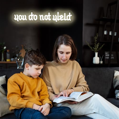 Image of You Do Not Yield Neon Sign Throne of Glass Gift for Book Lovers | Fantasy LED Art sign Bookish Neon Light Fantasy Book Merch 17.7 inchX3.9 inch