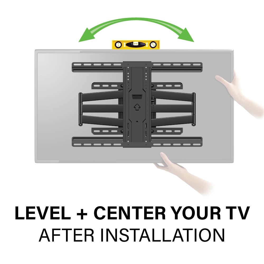 SANUS Vuepoint uchwyt do telewizora Full Motion z kablem HDMI 9,8' 4K i dwoma tunelami kablowymi 18"