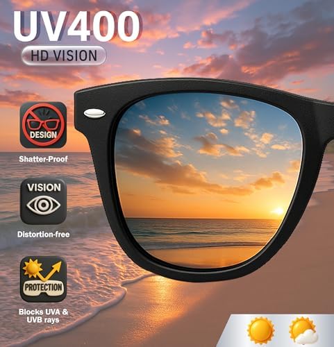 Classic Retro Drifter Sunglasses UV400 Protection for All Sports - Image 4
