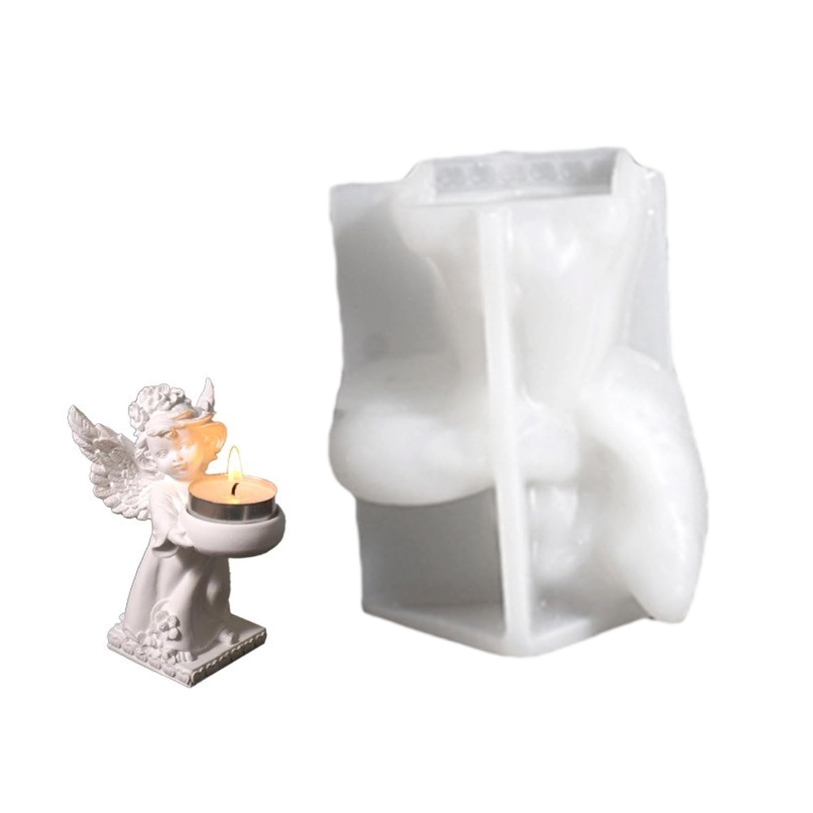 Estatuilla angelical de silicona resistente, juego de moldes para apretar, suministros artesanales para niños, creatividad y mejora de la decoración del hogar Angelic Silicone Mold